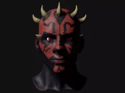 Darth maul head Low-poly 3D model
