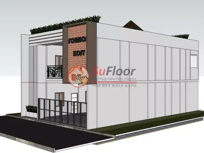 House 10x18m code 628 - Sketchup 3D model 3D model 3D model
