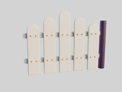 Cartoon Fence 11 3D model