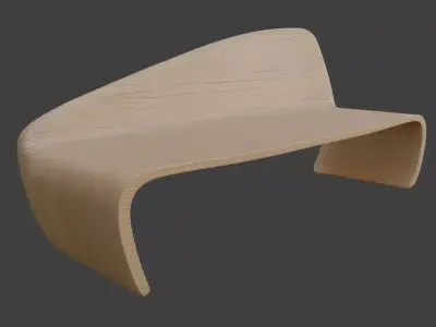 Wooden Park Bench 3D model