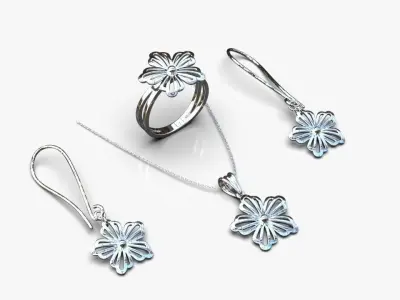 Light floral set 3D print model