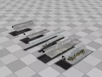 Photoscanned Curbs Pack 3D model