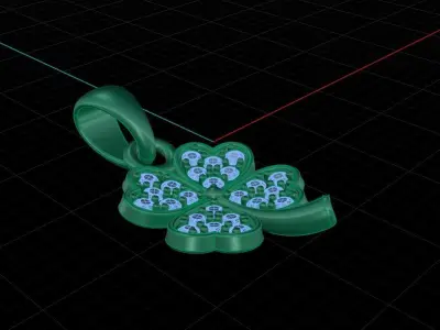 4 leaf clover Pendant 3dm stl 3D print model 3D print model