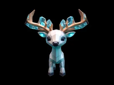  Light Effect A Majestic Glowing Deer 3d Model 3D model