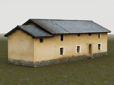 Traditional Chinese rural residence  Low-poly 3D model