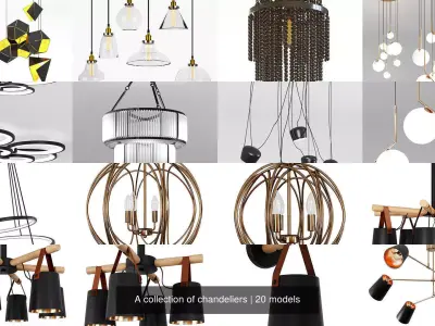 A collection of chandeliers 3D Model Pack