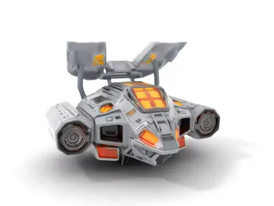 Stealth Spaceship model pack Low-poly 3D model