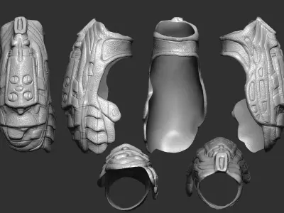 Super Predator blade side gauntlet 3D model