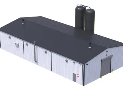 Industrial Building 6 Low-poly 3D model