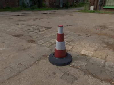 Traffic cone Low-poly 3D model
