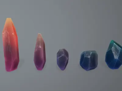 Crystal Set Low-poly 3D model