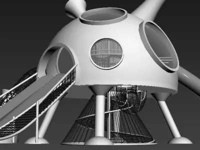 Alien explore space children playground 3D model