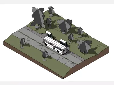 Bus stop - Revit 3D model