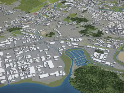 Seberang Perai  Low-poly 3D model