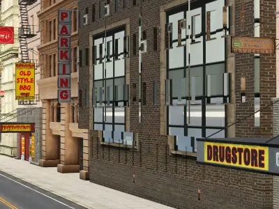 New York Modern City Town 3D Model Low-poly 3D model