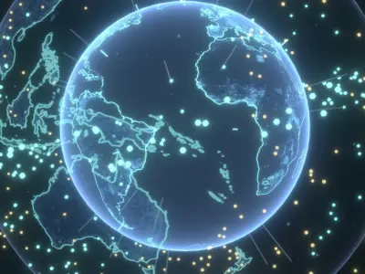 Animated Hologram Planet Earth No 6 Sci-Fi 3D Model 4k Textures Low-poly 3D model