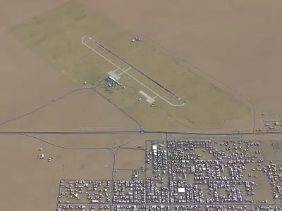 Hafar Al Batin Airport Low-poly 3D model