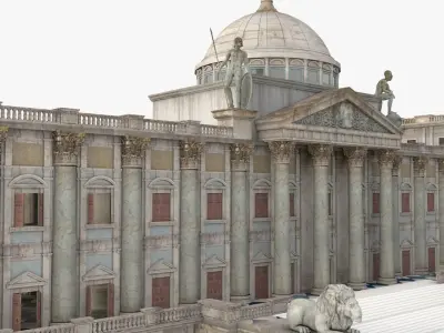 European Renaissance palace 3D model