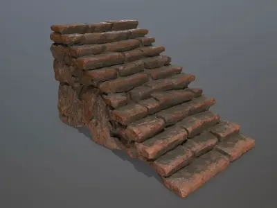 stairs pile of bricks Low-poly 3D model