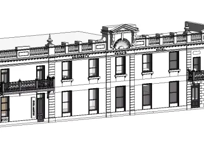 Queens town holtel 3d model 3D model