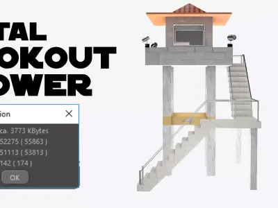 Looktout Tower - Whatch Tower - Lowpoly Low-poly 3D model