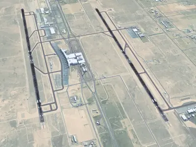 Dammam King Fahd Airport 12km Low-poly 3D model