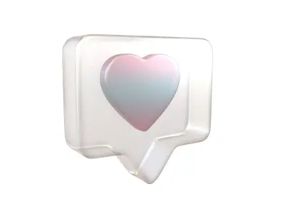 Socail Media Heart Bubble v1 011 Low-poly 3D model