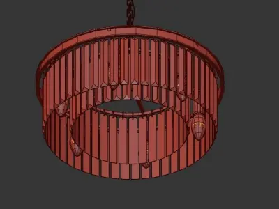 Goslar chandelier made of glass and metal 3D model