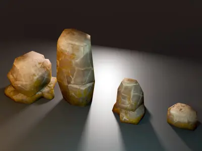 Stylized Low-Poly Rocks Pack - Game Ready Assets  Low-poly 3D model