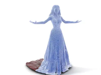 Regal Gown Character  D Model Rigged and Animated Low-poly 3D model