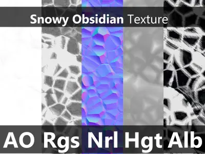 Snowy Obsidian Low-poly 3D model