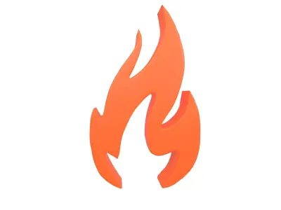 Fire Symbol v3 003 Low-poly 3D model