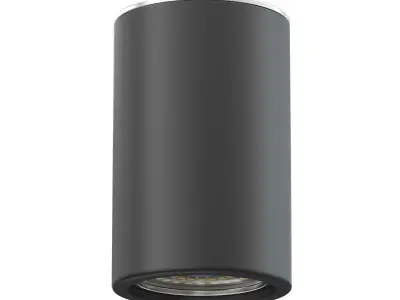 Black Cylindrical Light 3D Model 3D model