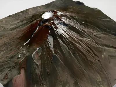 Mountain landscape Volcano Lonquimay Andes Mountains Chile 3D model