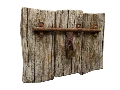 Grungy door latch   Low-poly 3D model