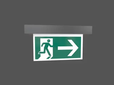 Exit Sign v1 Pack Vol 1 Low-poly 3D model