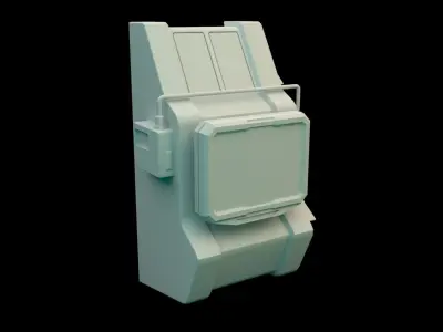 Sci fi Computer Terminal - Space Bunker Low-poly 3D model