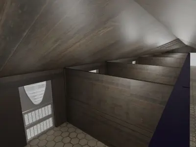 Horse Stable Low-poly 3D model