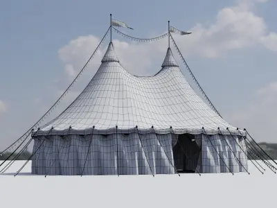 Circus Tent Low-poly 3D model