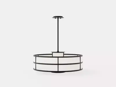 Discus Chandelier - Graphite Low-poly 3D model