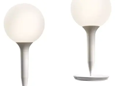 Modern White Globe Table Lamp Low-poly 3D model