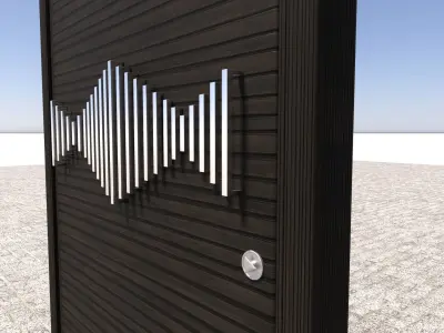 Wooden Door Soundwave Pattern Free 3D model