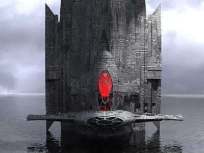 Ocean Drake interceptor Ocean Ship Base Kitbash 3D model