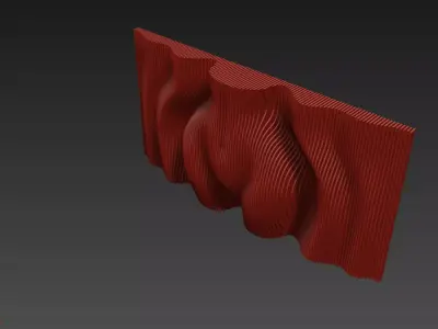 Parametric Female Body Panel Wall Decor 3D model