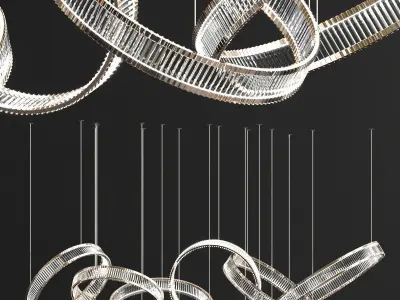 Crystal rings collection 3D model