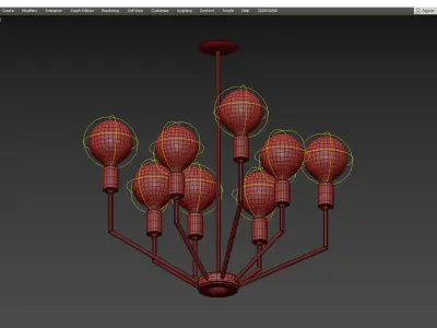 ERCULE 8 LIGHT CHANDELIER Low-poly 3D model