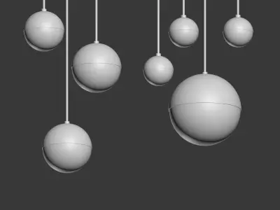 Suspension light Copper Light Pendant Orb 3D model