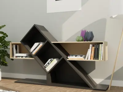 SlantEdge Bookshelf Free low-poly 3D model