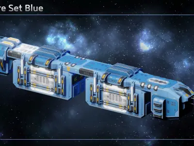 Spaceship Freighters Low-poly 3D model