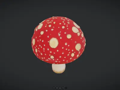 Fly Agaric Low-poly 3D model
